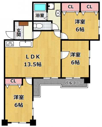 神戸市中央区中山手通 中古マンション間取画像